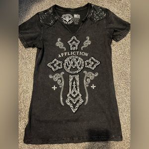 Affliction shirt vintage cross shirt